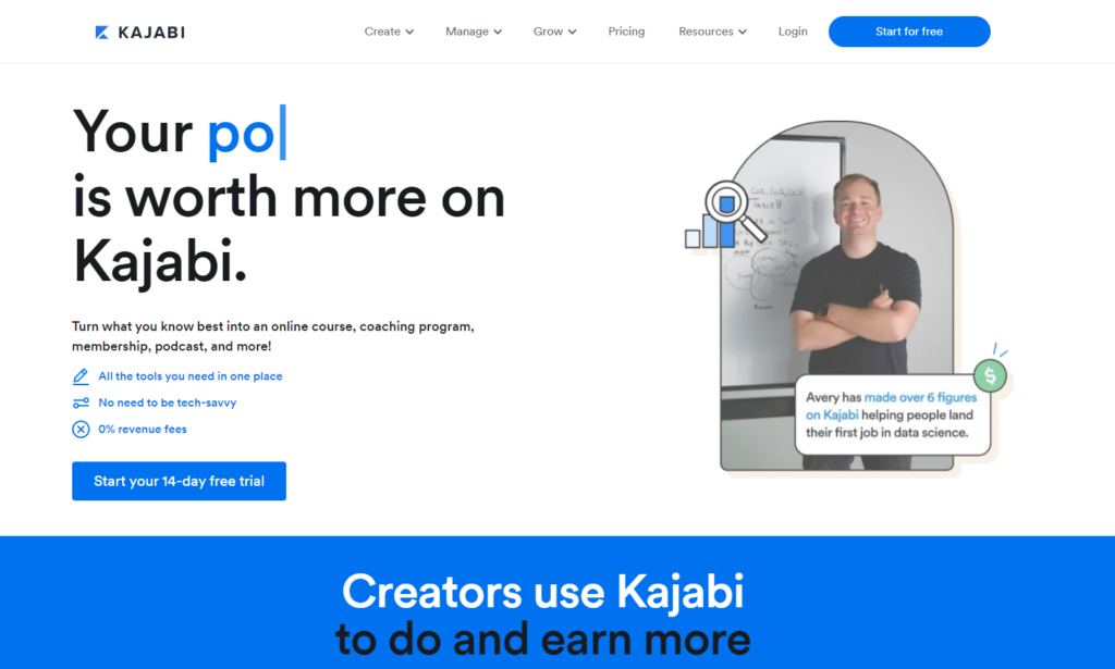 Kajabi homepage