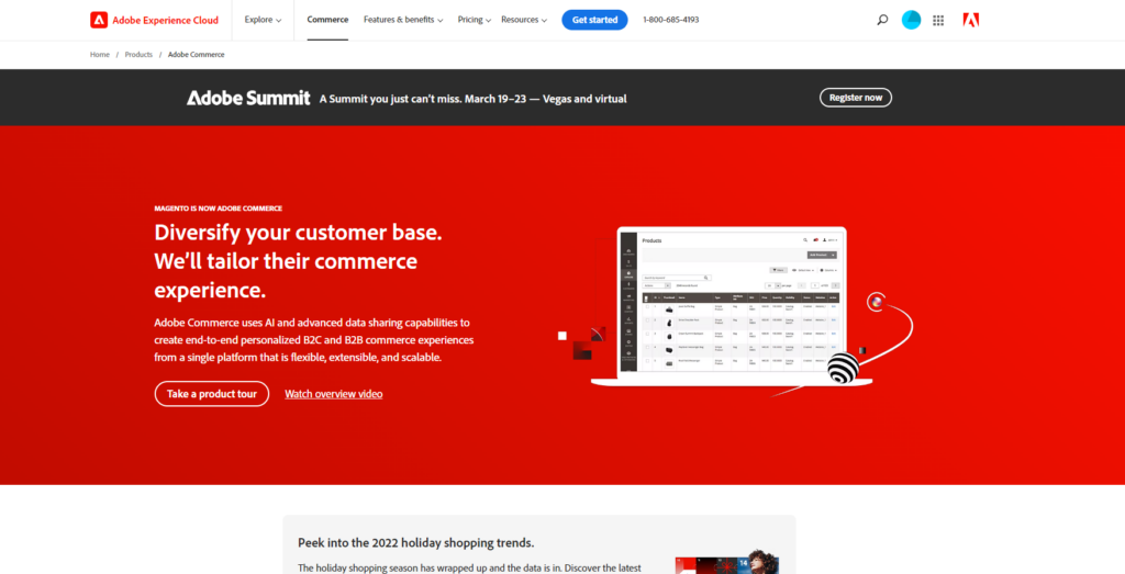 Magento adobe experience cloud homepage