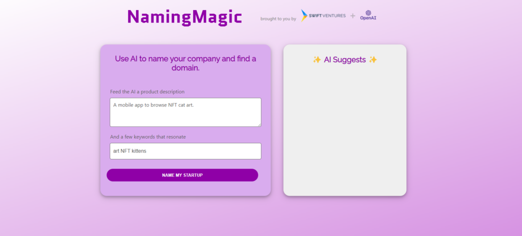 Naming Magic Ai name Generator